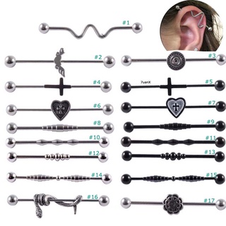 1 Peça Brinco / Piercing Industrial Em Formato De Cobra / Coração / Estilo Punk / Unissex