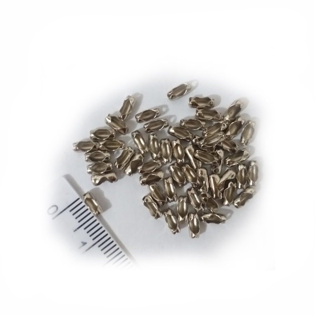 Fecho canoa 5x2mm p/ corrente de 1,5mm - NÍQUEL - 100 peças