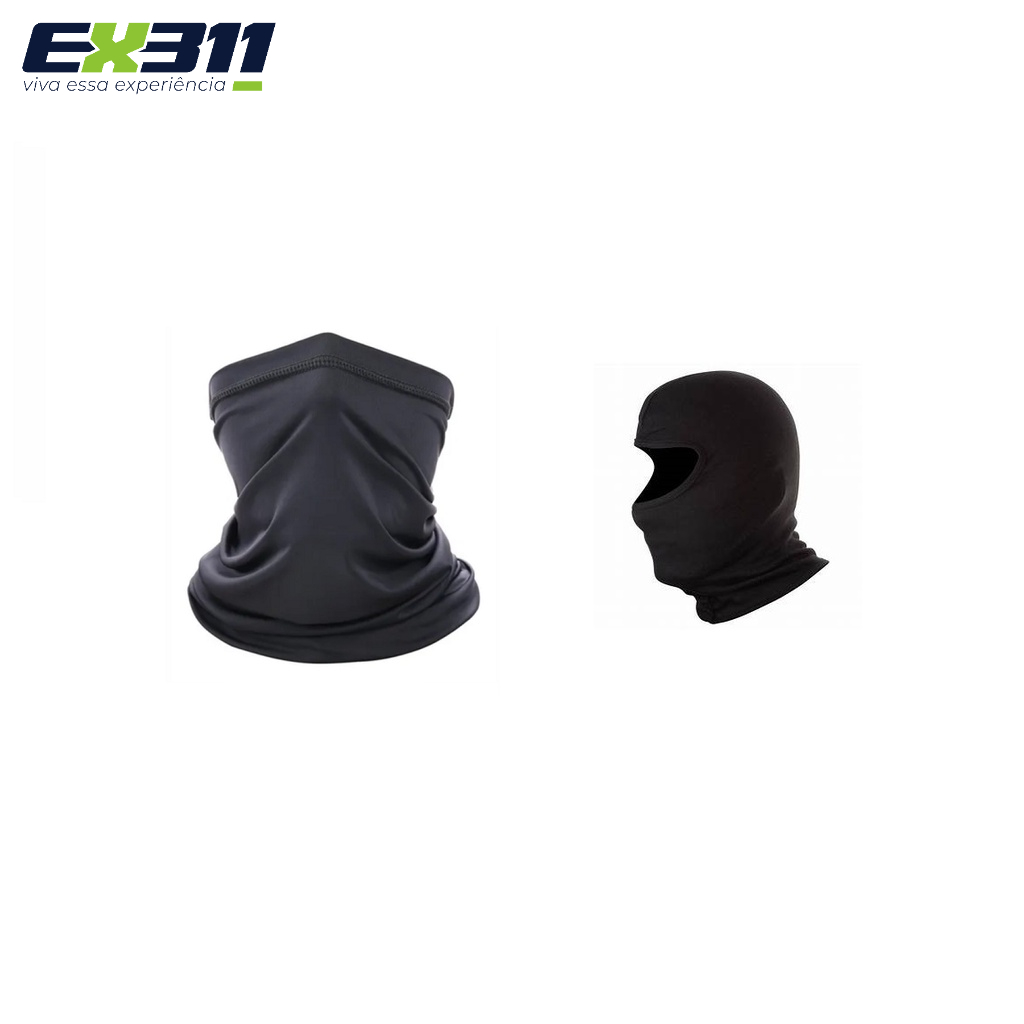 Kit 2 Balaclavas multifuncional touca ninja bandana gorro proteção UV50+ motoqueiro motoboy ciclista militar paintball kart pesca touca lenço proteção facial