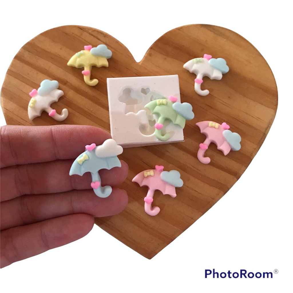 Molde De Silicone Mini Guarda Chuva Amor Biscuit Confeitaria 1707 em Oferta na Shopee