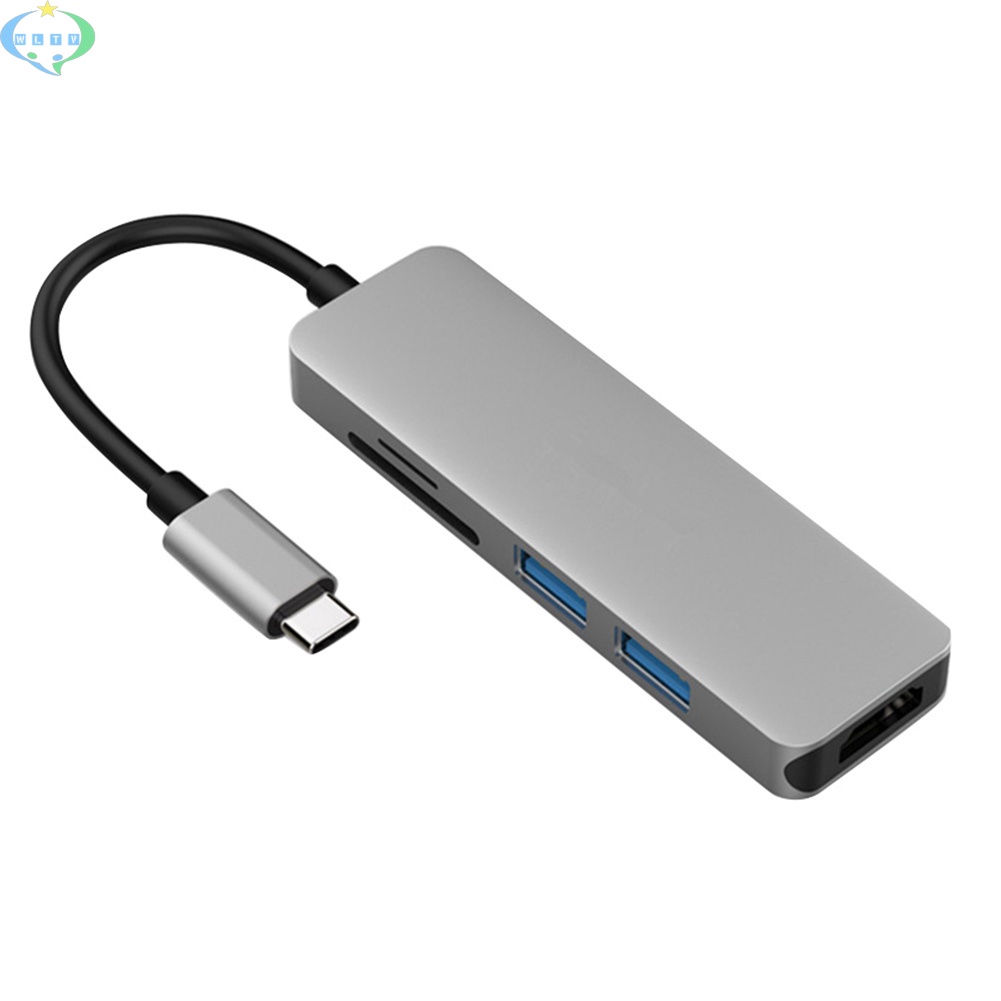 Adaptador Hub Usb C 5 Em 1 Dongle Usb Tipo-C Para Hdmi Leitor De Cartão ...