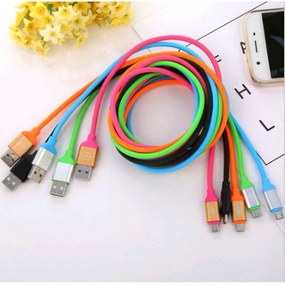 Cabo carregador 1.2 M Silicone grande entrada de micro usb iphone tipo c ligthning v8 grande colorido preto