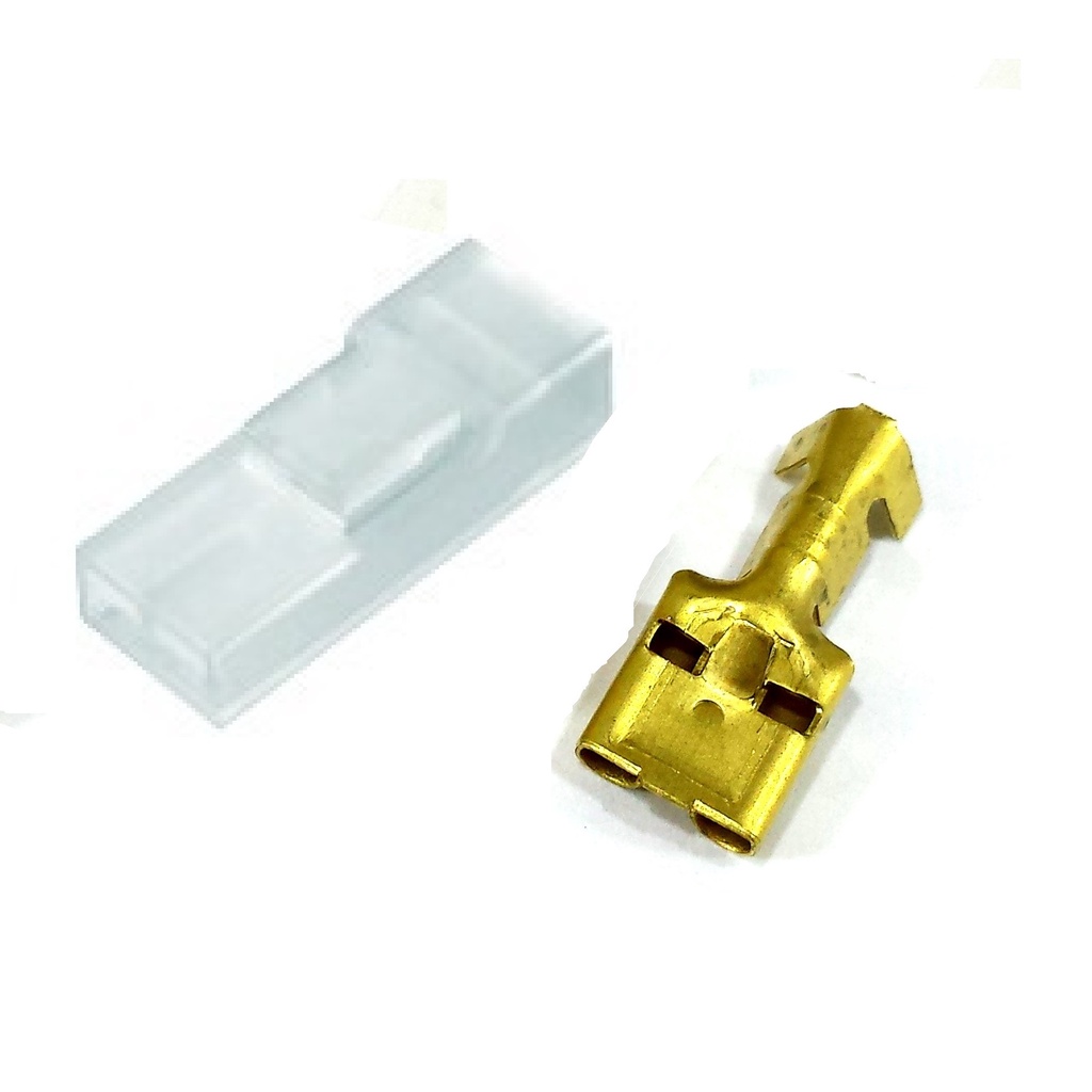 Terminal Encaixe Femea Universal 6,3mm Reforçado Para Fios De 0,5 à 4,0mm e Capa Isolantes Luva De Alta Qualidade