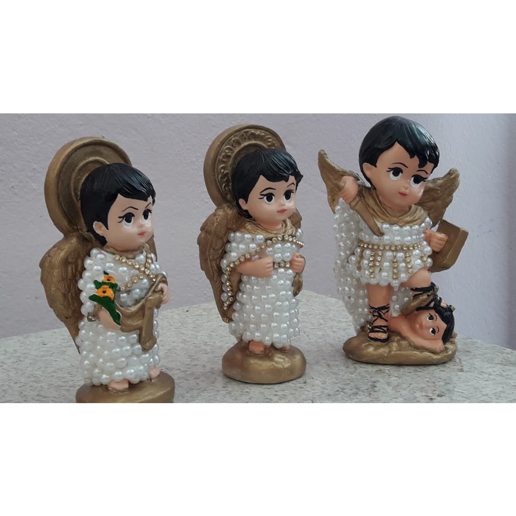 03 - Arcanjos Perolados 15 Cm Lindos Para Batizado , Casamento , Ornamentação em Oferta na Shopee