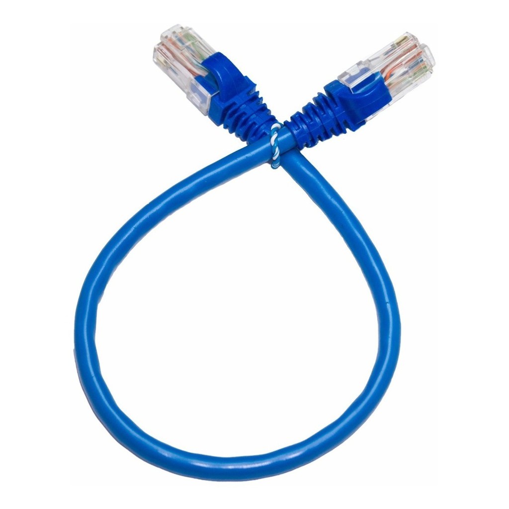 Cabo Patch Cord Cat6e Azul Alta Qualidade Top Revenda 25cm