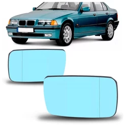 Lente Retrovisor Bmw Serie 3 1992 1993 1994 1995 1996 1997 1998 Lente Azul com Aquecedor