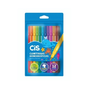 Caneta Hidrográfica Grip Sextavado 12 Cores - Cis