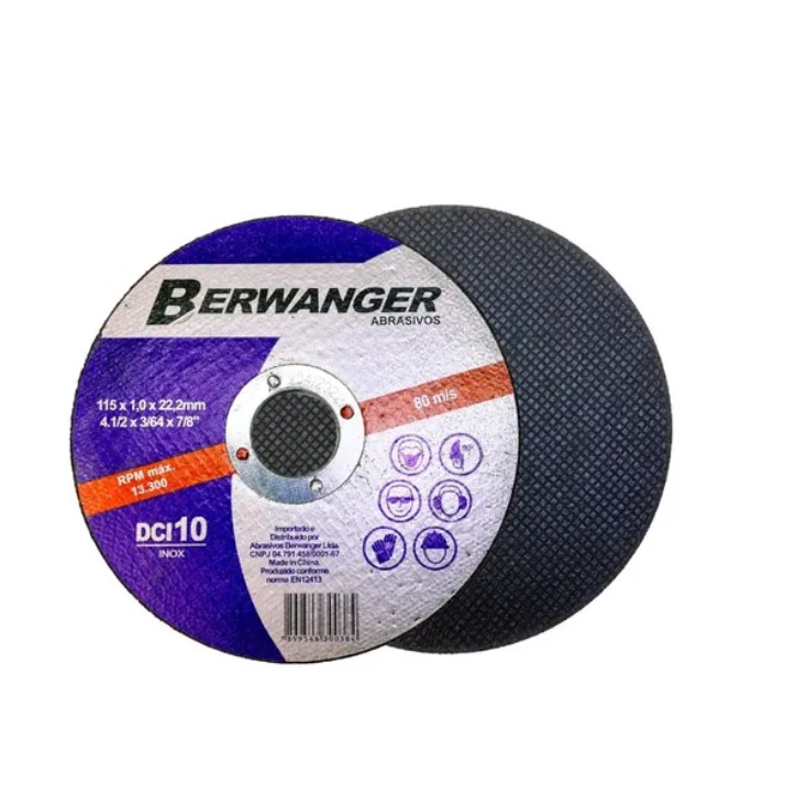 Disco De Corte Berwanger 115mmx1mmx22 (4,1/2 ) unid.