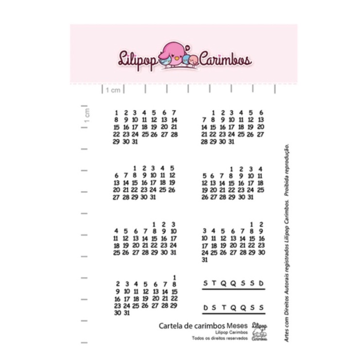carimbo de mês meses calendário lilipop