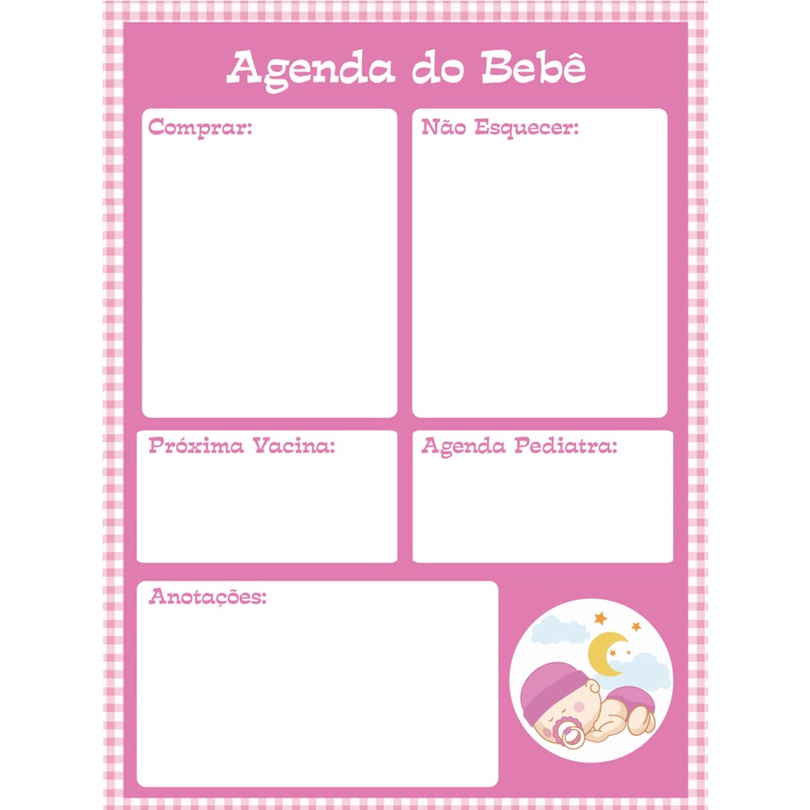 Planner Do Bebe Planner Magnetico De Geladeira Planejador Agenda Do Bebe Shopee Brasil