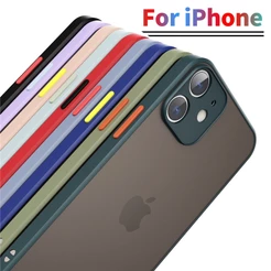 Capa Anti-Impacto Para iPhone 13 12 11 Pro Max XS X 7 8 Plus SE 2020 Traseira Transparente Fosca