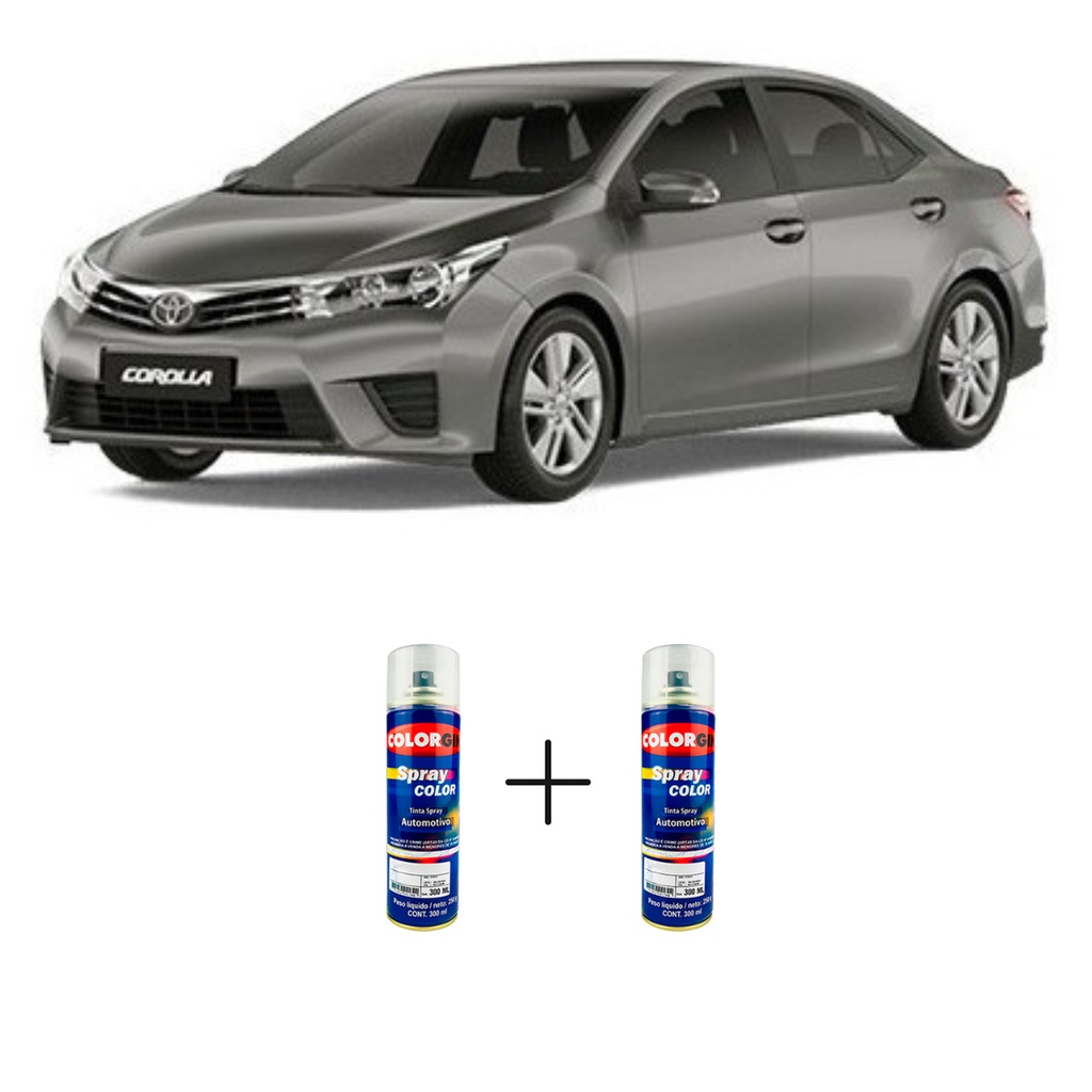 Spray Automotivo Cinza Cosmopolitan - 1g2 Toyota + Verniz Spray 300ml