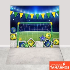 Fundo Fotográfico Copa Brasil Hexa Painel para Fotos Cenário Futebol em Tecido Sublimado