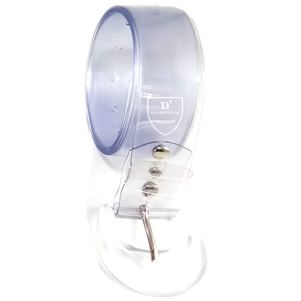 Cinto Feminino Transparente 3,5cm Fivela Acrílica Quadrada