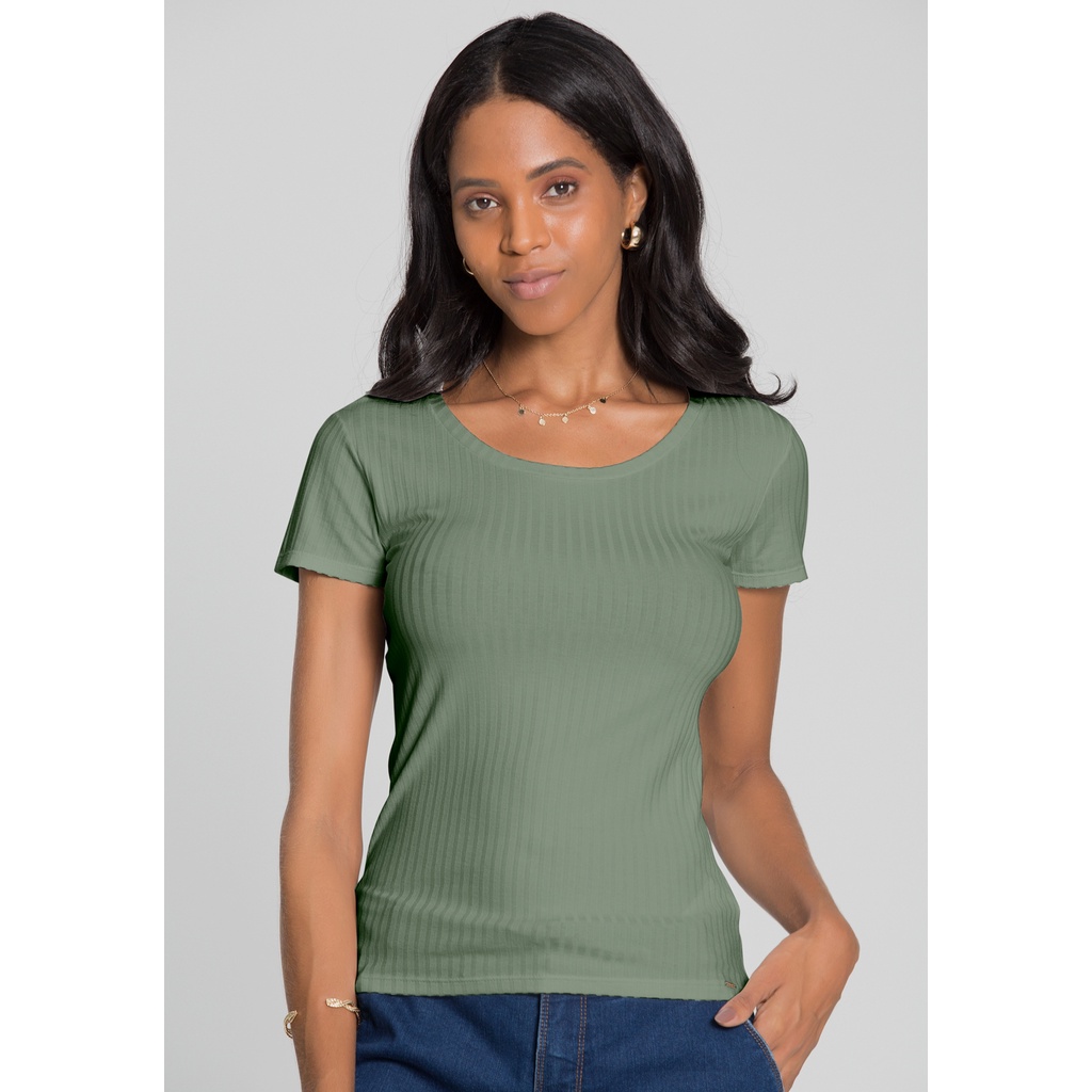 Blusa malha canelado tracy feminina/Blusa basico feminina/Blusa de academia feminina/Lunende 00400