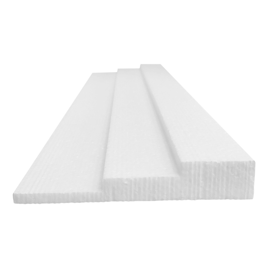 Moldura roda teto sanca isopor - decoração de teto - kit com 15 metros - 12 cm de face - Hobbyart Molduras - KUAD 12 3D