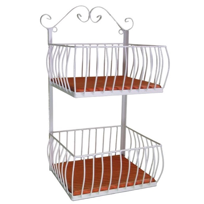 Fruteira De Parede Aramado 2 Cestos Super Resistente Rústico Frutas Suporte Para Frutas E Legumes