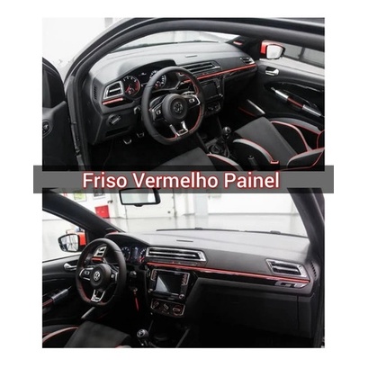 Aplique Friso painel Detalhe Gol Voyage Saveiro G7 G8 Vermelho
