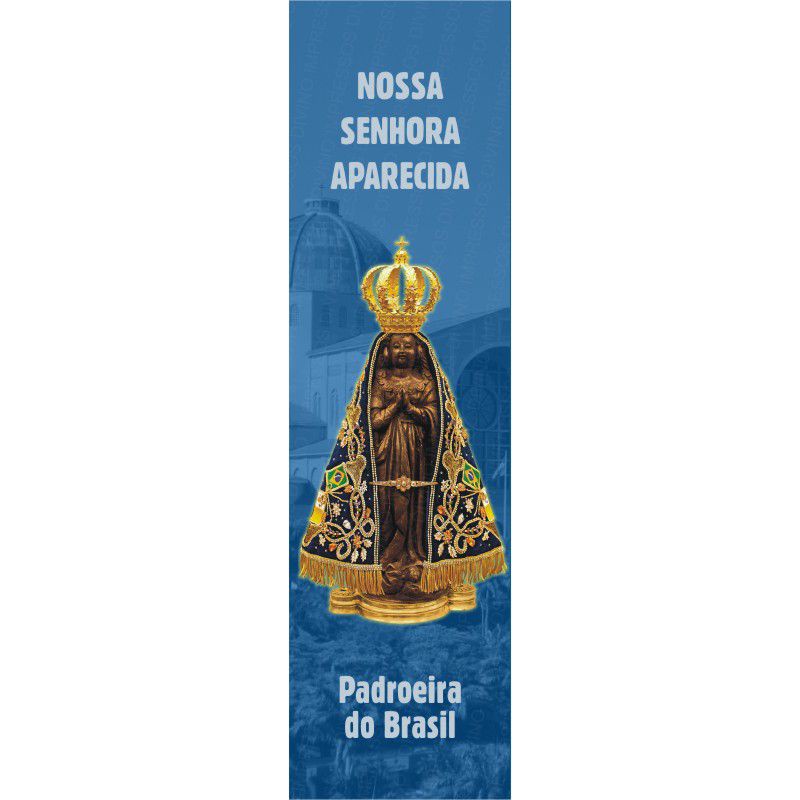 Marca Página Nossa Senhora Aparecida 50 un Lembrança Católica Religiosa Papel Couchê Brilho 5x18 cm