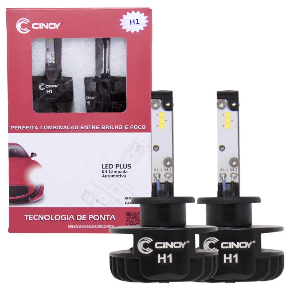 Kit Lampadas Super Led Plus (H1) 6500K 12V 24V 16W 6000 Lumens em Oferta na Shopee