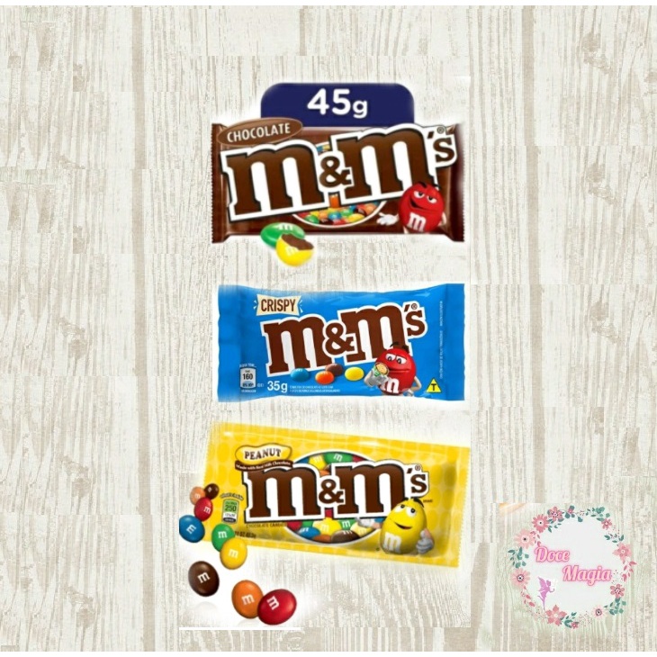 KIT 03 Chocolate M&M´s Chocolate, Amendoim e Crispy 45g - M&Ms MMS MM S M e M
