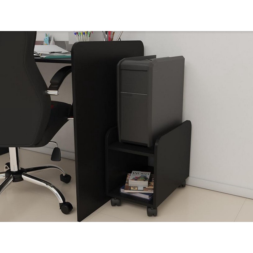 Suporte P/ Cpu E Nobreak(estabilizador) C/ Rodízios 28Lx39Ax45P PRETO