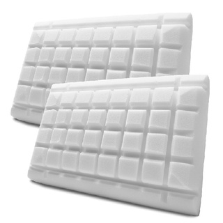 Kit 2 Travesseiros Espuma Corte Tridimensional + Capa Malha 100 Algodão Lavável BF Colchões