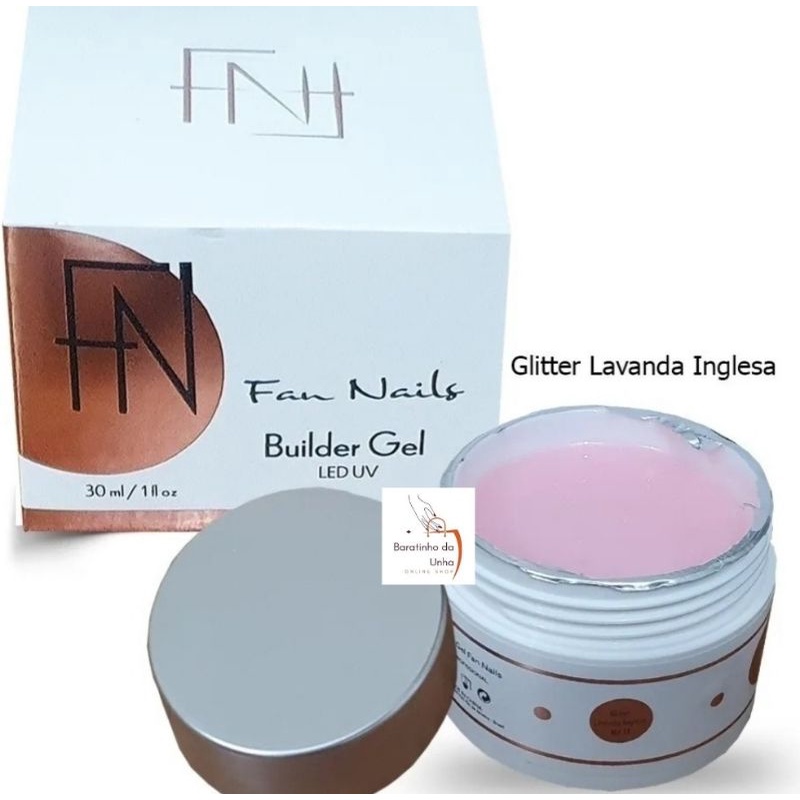 Gel Builder Glitter Lavanda Inglesa Fan Nails 30ml Shopee Brasil