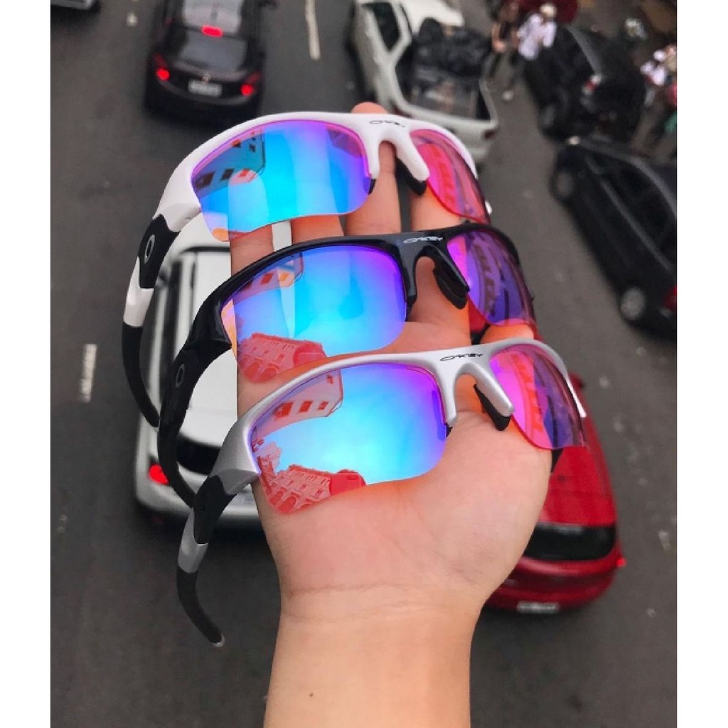 Óculos de sol oakley flak lente rosa jacket prizm barbie doblex top lupa oakley  mandrake - R$ 299.90, cor Branco (com proteção UV, polarizado) #124601,  compre agora