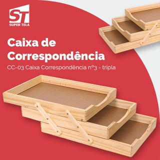 Caixa de Correspondência Tripla - Madeira em Oferta na Shopee