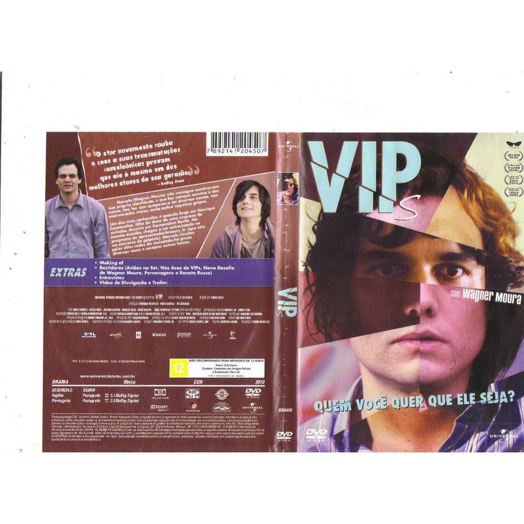 Dvd Vips, Wagner Moura, Drama, Nacional, Original