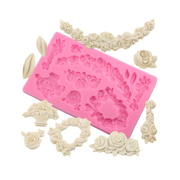Molde de Silicone Rosas Roseira