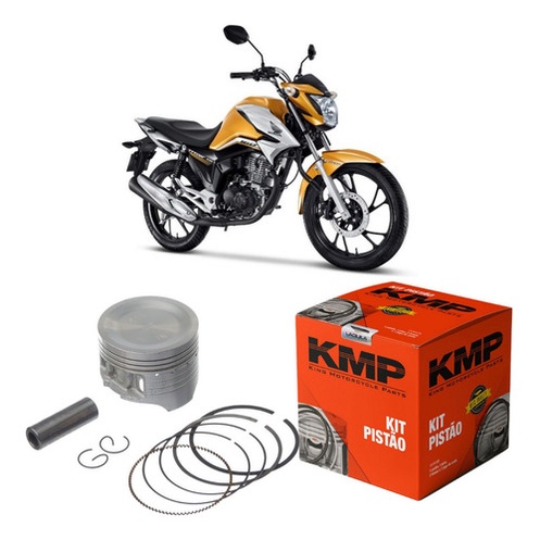 Pistao Kit C/anel Kmp Moto Honda Cg/bros 160 4mm em Oferta na Shopee