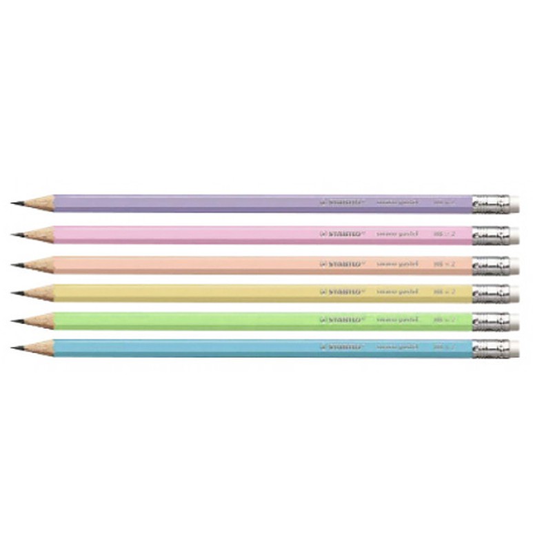 Lápis Hb N° 2 Stabilo Cores Pastéis - Kit Com 06 Unidades em Oferta na Shopee