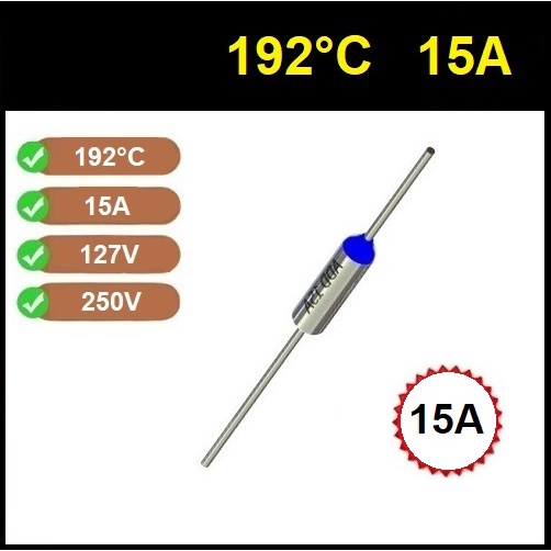 3 Fusível Térmico 15A 192C 192°C 192 Graus TF192 250V