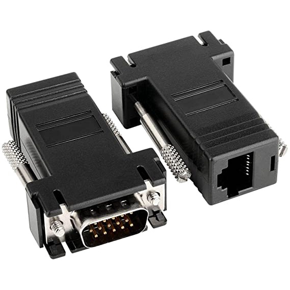 PAR 01 UNIDADE Adaptador de Rede Extensor Vga Macho x Rj45 Fêmea Conversor Vídeo
