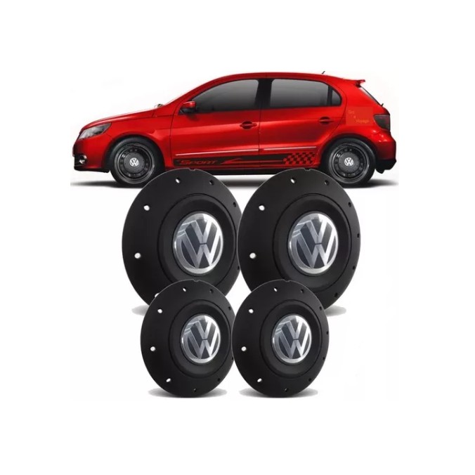 Kit Jogo Calota Centro De Roda Ferro Vw Aro 13 14 15 Amarok