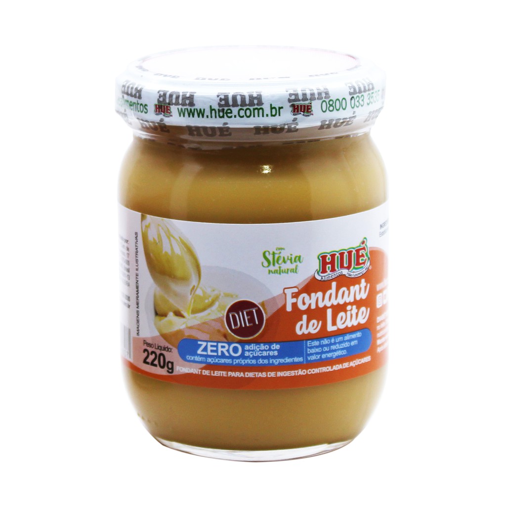 Fondant De Leite Diet (doce De Leite Diet) Hué (Sem Adição de Açúcares) Sem Glúten Pote 220g​