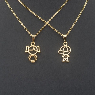 Colar Feminino Folheado Menino Menina casal filho filha estilo delicado lindo gargantilha corrente em Oferta na Shopee