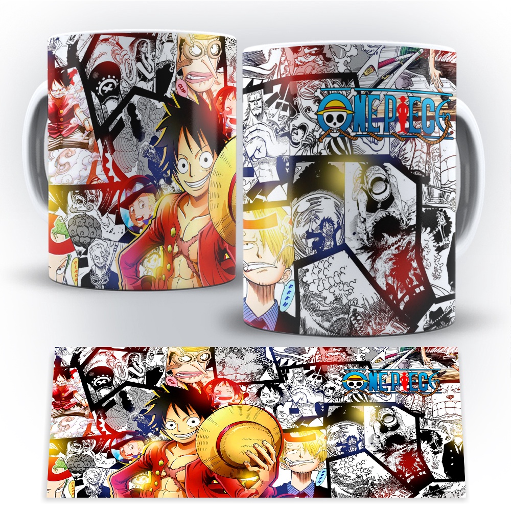 Caneca One Piece Anime Personagens Mod - 325 Ml Porcelana