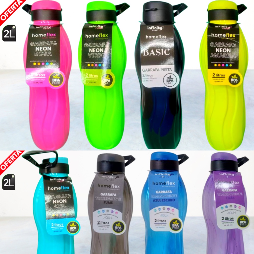 Garrafa Squeeze 2 Litros Homeflex Novidade Grande Esporte, Caminhada ...
