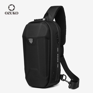 OZUKO Saco De Concha Dura Para Homens Da Moda Anti-Roubo À Prova D'água Ombro Com Carregamento USB em Oferta na Shopee