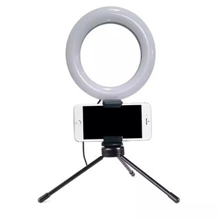 Ring Light Iluminador Led Mesa Iluminador Mini Tripé 6 ou 8 Polegadas 16ou 20Cm - Ideal Para Youtuber