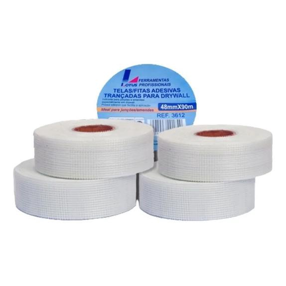 Fita Telada para Drywall Isopor, Gesso 48 MM X 45 M p/ Parede Trincas Parede Gesso