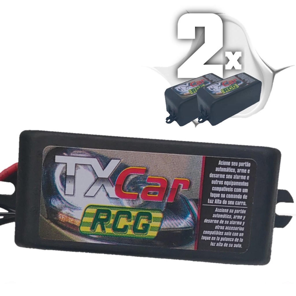 TxCar Rcg Controle Portão para Moto Carro Cerca Alarme - 2un