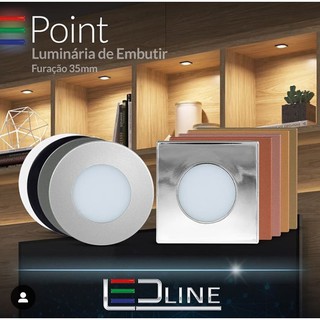 Luminária Spot Point - Quadrada ou Circular - Luz Quente ou Fria 1,5w