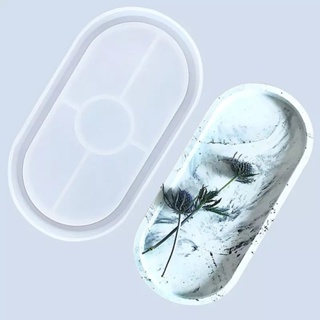 Molde Silicone Bandeja Oval Resina Gesso Cimento Decoração em Oferta na Shopee