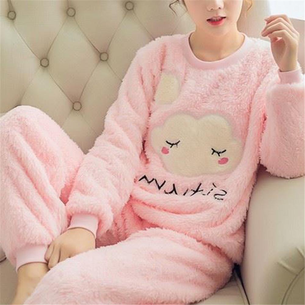 Pijamas Set Outono Inverno Feminina Soft Treino Pijamas Bonito Nuvem ...