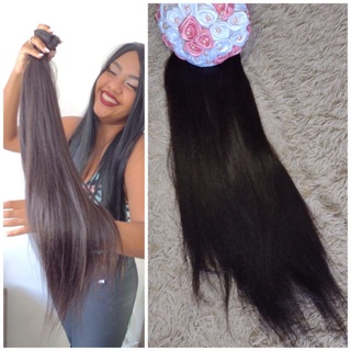 Cabelo Bio Humano Liso 300gr/70cm em Oferta na Shopee