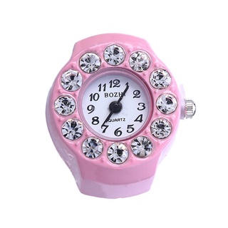 Criativo Elastic Dial Watch Anel Analógico Quartz Aço Relógio De Quartzo Dedo Legal Das Mulheres